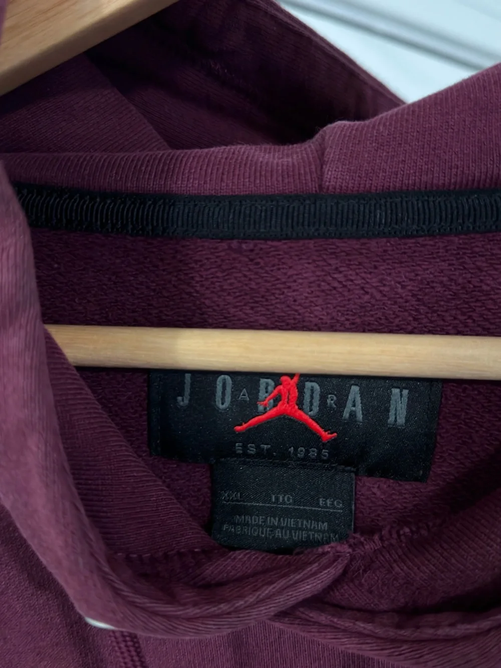 Jordan Maroon Pullover Hoodie with Jumpman Patch